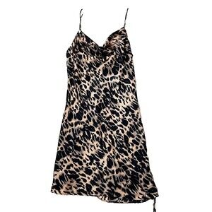 Topshop Leopard Print Slip Dress Women's US Size Petite SZ 6